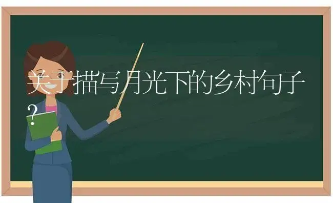 关于描写月光下的乡村句子？ | 多肉养殖