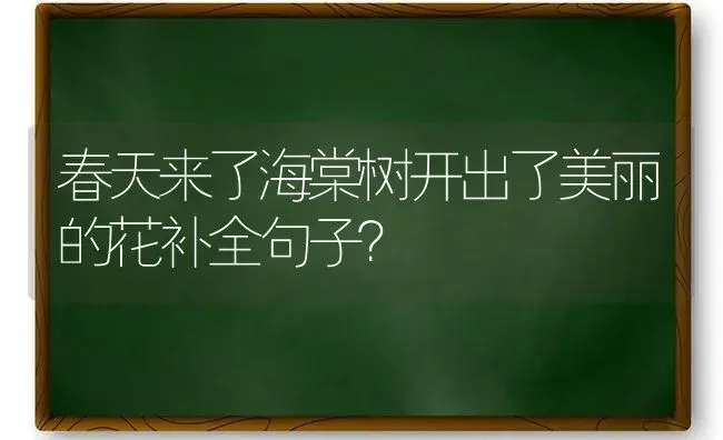 春天来了海棠树开出了美丽的花补全句子？ | 绿植常识