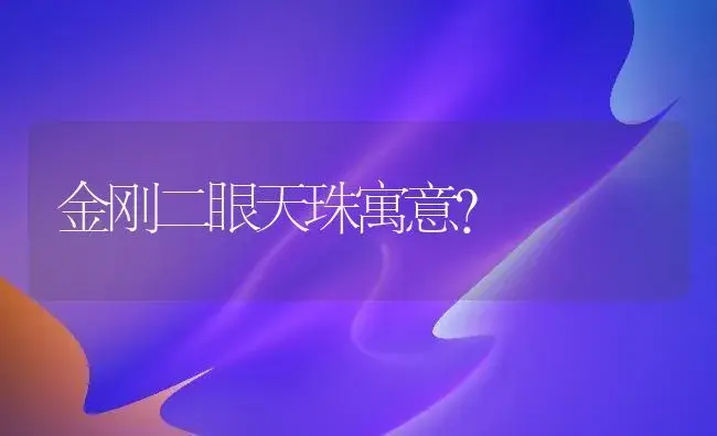 金刚二眼天珠寓意？ | 多肉养殖