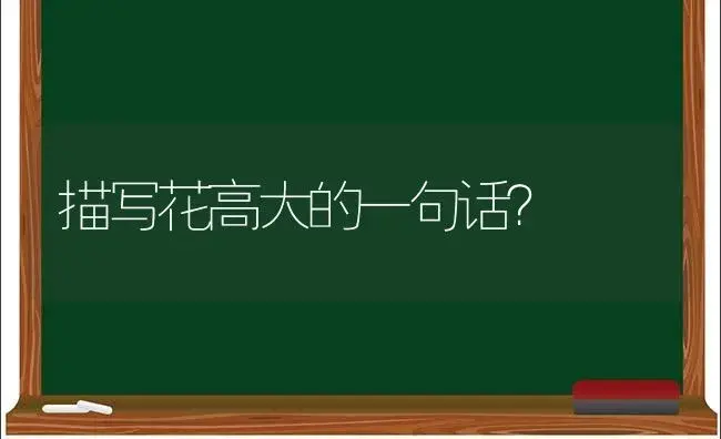 描写花高大的一句话？ | 绿植常识