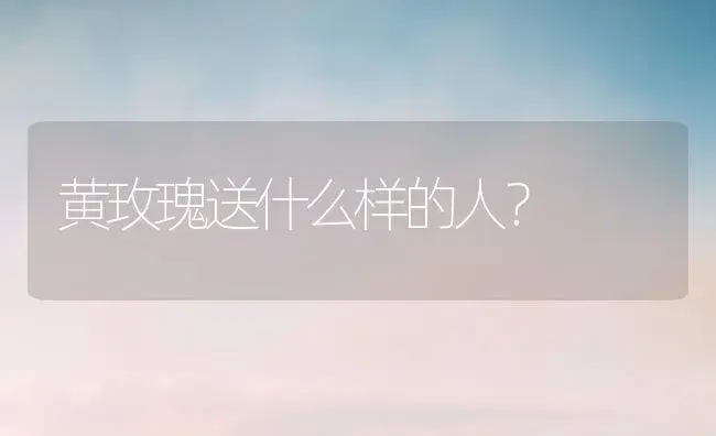 黄玫瑰送什么样的人？ | 绿植常识