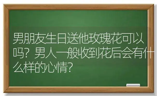 男朋友生日送他玫瑰花可以吗？男人一般收到花后会有什么样的心情？ | 绿植常识