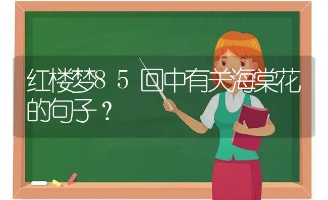 红楼梦85回中有关海棠花的句子？ | 绿植常识