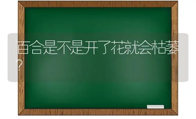 百合是不是开了花就会枯萎？ | 绿植常识