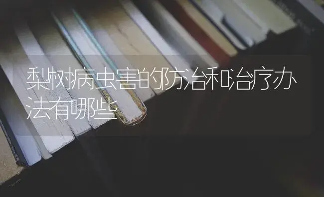 梨树病虫害的防治和治疗办法有哪些 | 果木种植