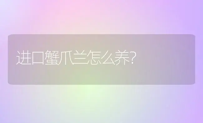 进口蟹爪兰怎么养？ | 多肉养殖