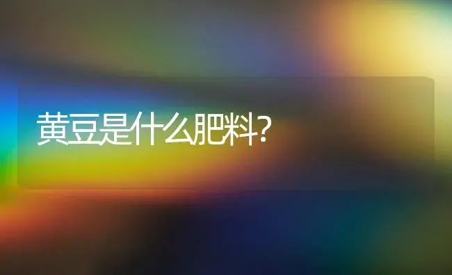 黄豆是什么肥料？ | 多肉养殖
