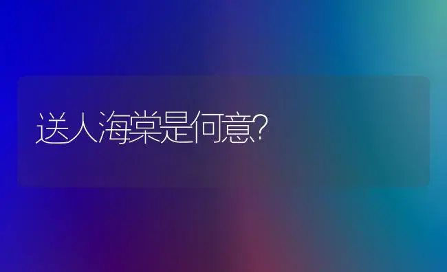 送人海棠是何意？ | 绿植常识