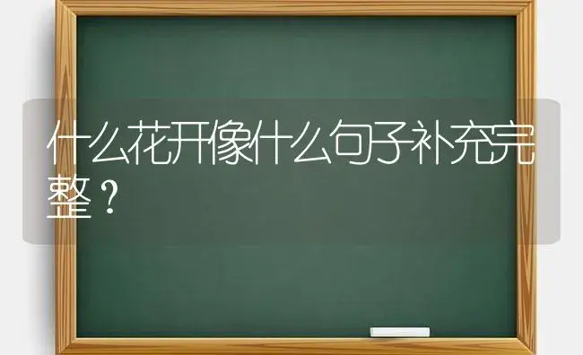 什么花开像什么句子补充完整？ | 绿植常识