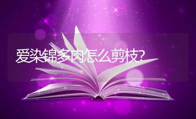 爱染锦多肉怎么剪枝？ | 多肉养殖