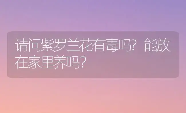 请问紫罗兰花有毒吗?能放在家里养吗？ | 绿植常识