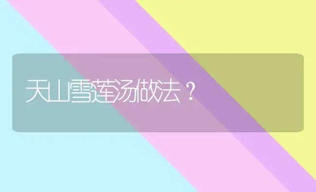 天山雪莲汤做法？ | 多肉养殖