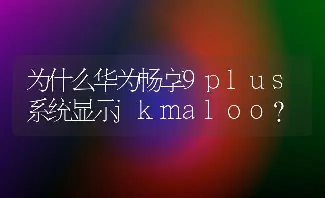 为什么华为畅享9plus系统显示jkmaloo？ | 多肉养殖