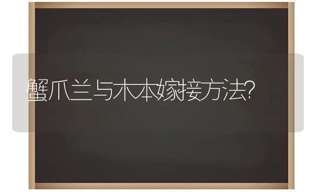 蟹爪兰与木本嫁接方法？ | 多肉养殖