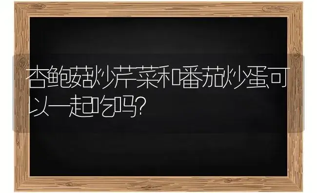 杏鲍菇炒芹菜和番茄炒蛋可以一起吃吗？ | 多肉养殖