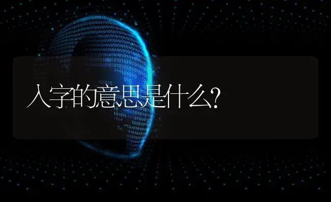 入字的意思是什么？ | 多肉养殖