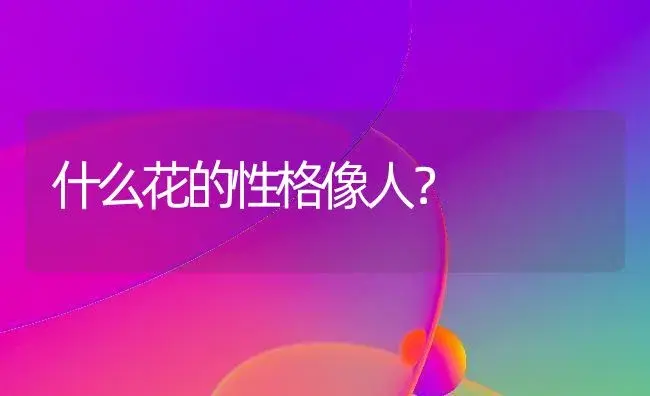 什么花的性格像人？ | 绿植常识