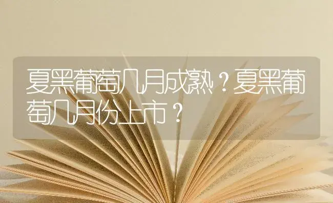 夏黑葡萄几月成熟？夏黑葡萄几月份上市？ | 果木种植