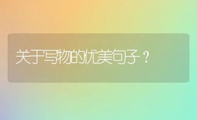 关于写物的优美句子？ | 绿植常识