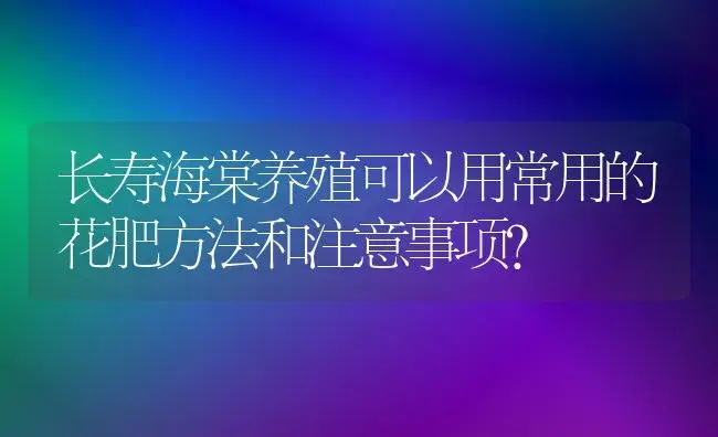 长寿海棠养殖可以用常用的花肥方法和注意事项？ | 多肉养殖