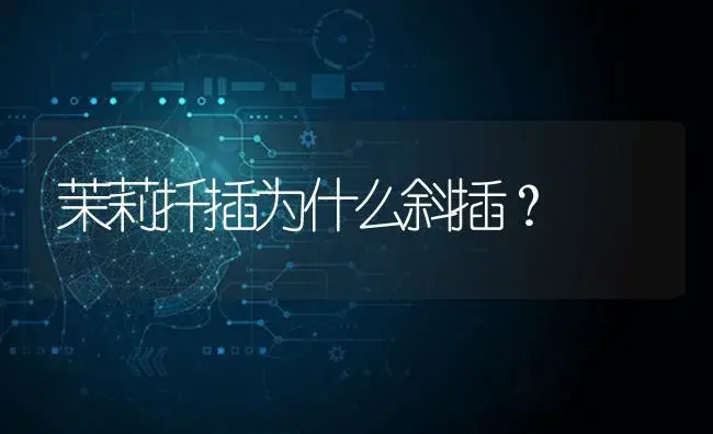 茉莉扦插为什么斜插？ | 绿植常识