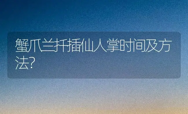 蟹爪兰扦插仙人掌时间及方法？ | 多肉养殖