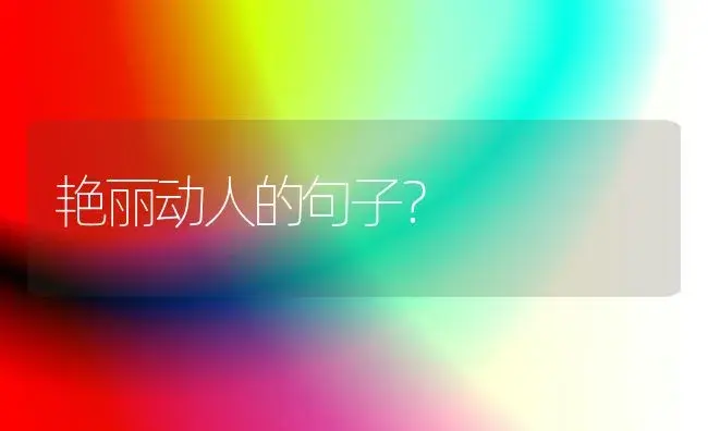 艳丽动人的句子？ | 绿植常识