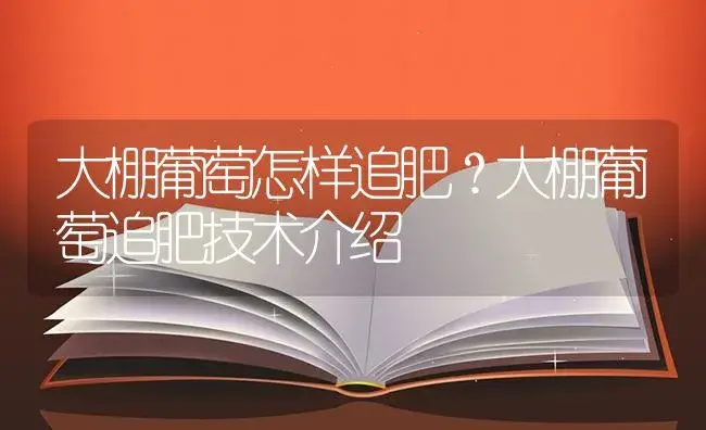 大棚葡萄怎样追肥？大棚葡萄追肥技术介绍 | 果木种植