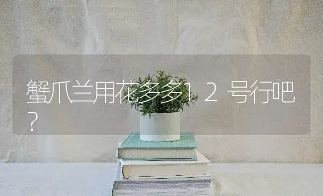 蟹爪兰用花多多12号行吧？ | 多肉养殖