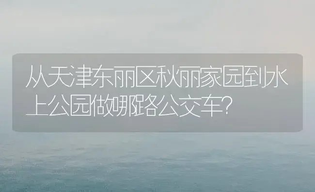 从天津东丽区秋丽家园到水上公园做哪路公交车？ | 多肉养殖