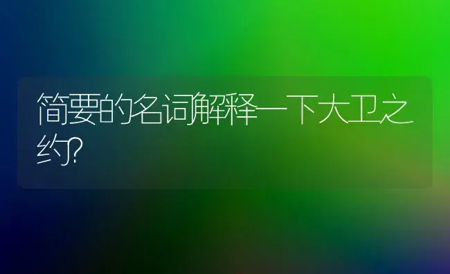 简要的名词解释一下大卫之约？ | 多肉养殖