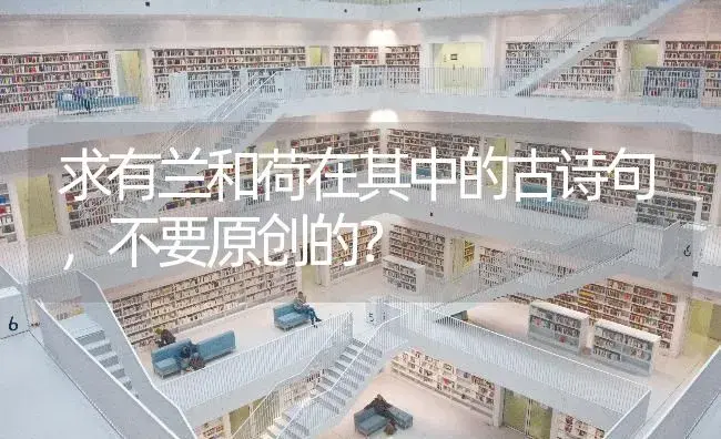 求有兰和荷在其中的古诗句，不要原创的？ | 绿植常识