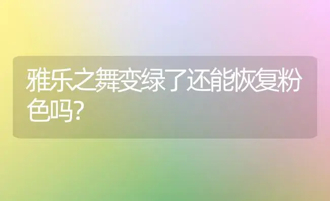 雅乐之舞变绿了还能恢复粉色吗？ | 多肉养殖