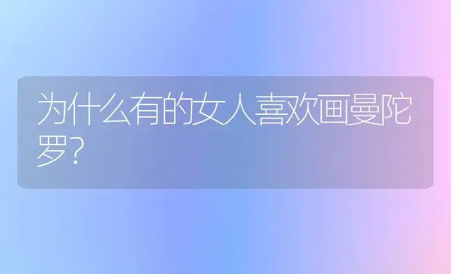 为什么有的女人喜欢画曼陀罗？ | 绿植常识