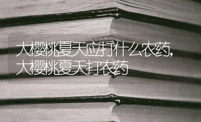 大樱桃夏天应打什么农药，大樱桃夏天打农药 | 果木种植