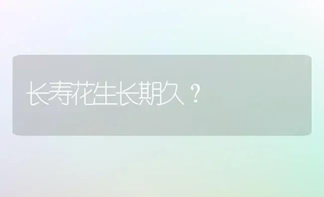 长寿花生长期久？ | 多肉养殖