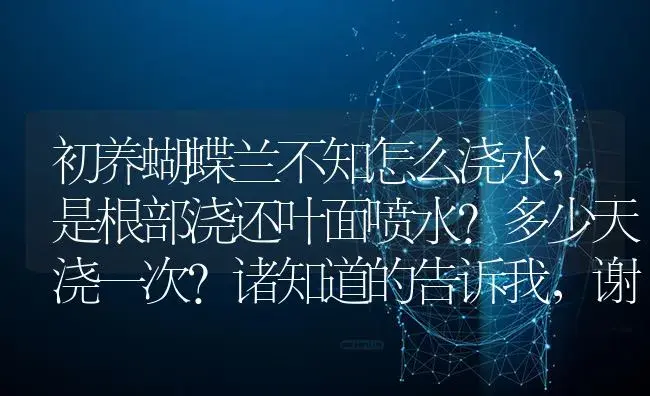 初养蝴蝶兰不知怎么浇水，是根部浇还叶面喷水?多少天浇一次?诸知道的告诉我，谢谢？ | 绿植常识