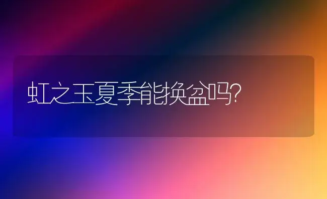 虹之玉夏季能换盆吗？ | 多肉养殖