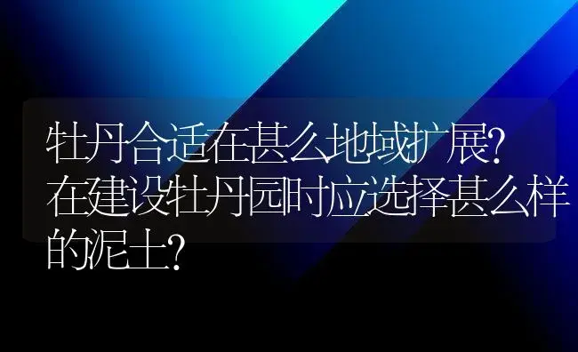 牡丹合适在甚么地域扩展?在建设牡丹园时应选择甚么样的泥土? | 家庭养花