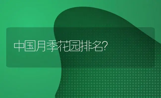 中国月季花园排名？ | 绿植常识