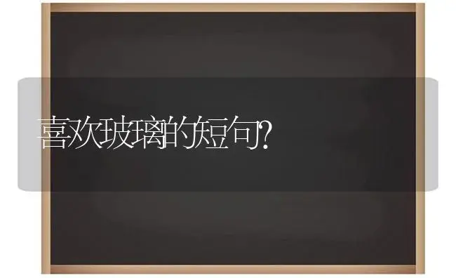 喜欢玻璃的短句？ | 绿植常识