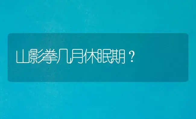 山影拳几月休眠期？ | 多肉养殖