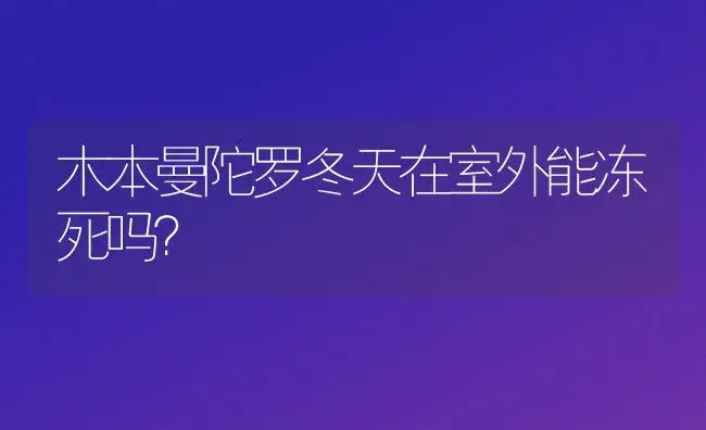 木本曼陀罗冬天在室外能冻死吗？ | 绿植常识