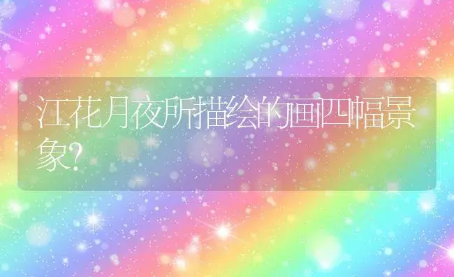 江花月夜所描绘的画四幅景象？ | 多肉养殖