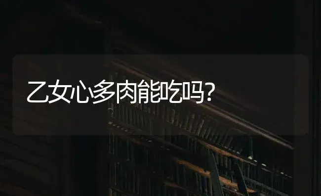 乙女心多肉能吃吗？ | 多肉养殖