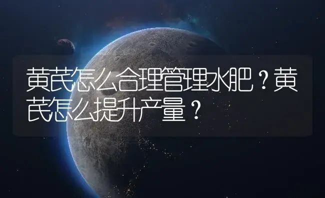 黄芪怎么合理管理水肥？黄芪怎么提升产量？ | 药材种植