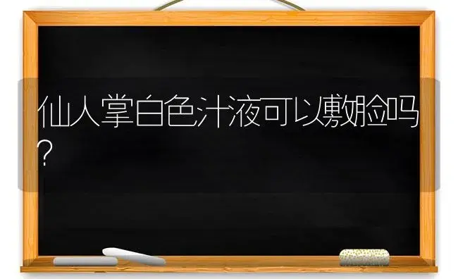 仙人掌白色汁液可以敷脸吗？ | 多肉养殖