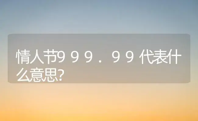 情人节999.99代表什么意思？ | 绿植常识