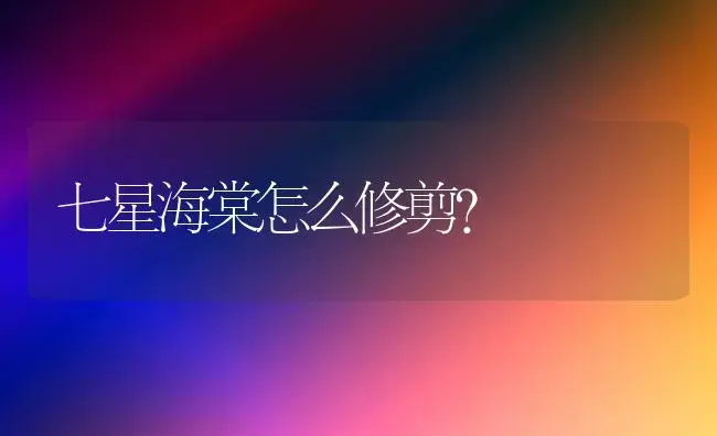 七星海棠怎么修剪？ | 绿植常识