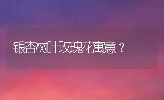 银杏树叶玫瑰花寓意？ | 绿植常识